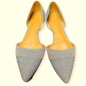 J.CREW Denim D’Orsay Flats size 8